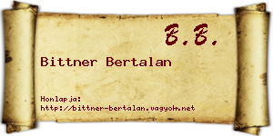 Bittner Bertalan névjegykártya